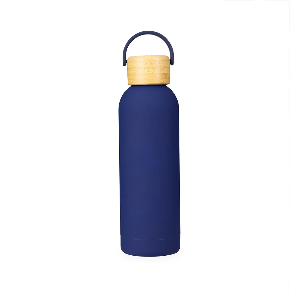 Garrafa Térmica 500ml com Tampa de Bambu