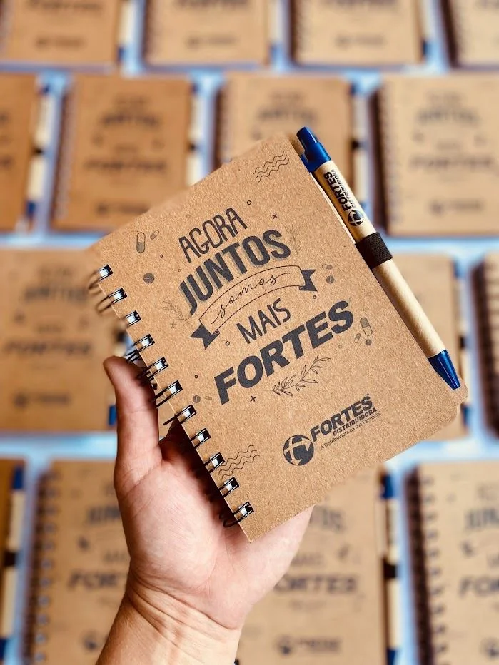 Bloco Kraft + Caneta Ecológica