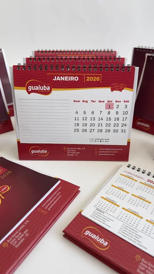 Calendário de mesa personalizado